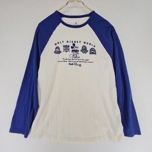 Disney Parks Baseball Jersey Blue and White Size Large